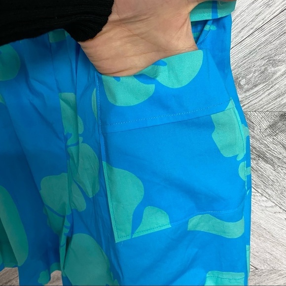 STAUD | Sage Blue Hibiscus Tie Waisted Shorts Size 4 - Picture 8 of 14